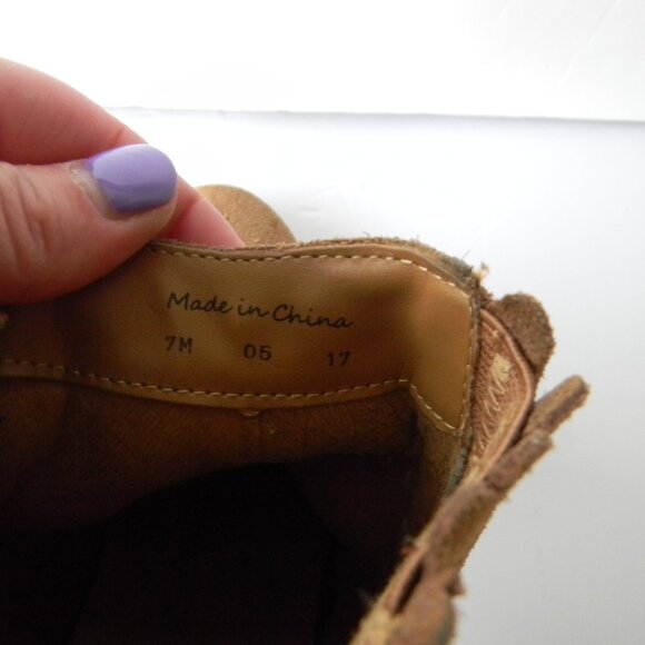 Jack Rogers WM'S Liddy Suede Leather Ankle Bootie Brown 7M Scalloped Pull On - Picture 8 of 8